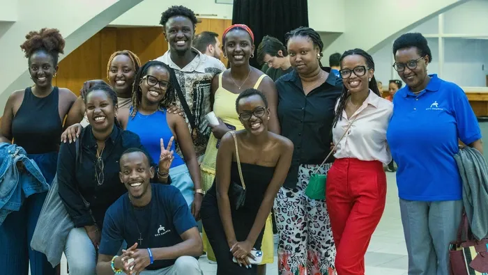 Young adults talking together after a service at City Church Montreal